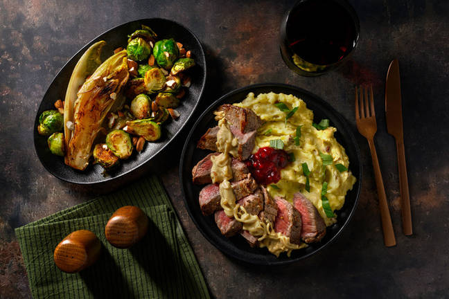 Venison Steak with Creamy Shallot Sauce & Cranberry Chutney