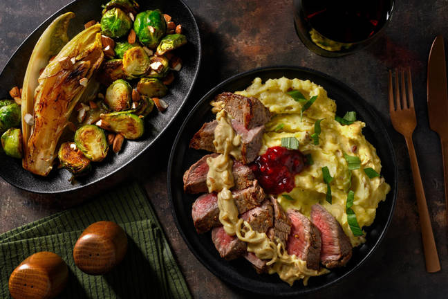 Venison Steak with Creamy Shallot Sauce & Cranberry Chutney