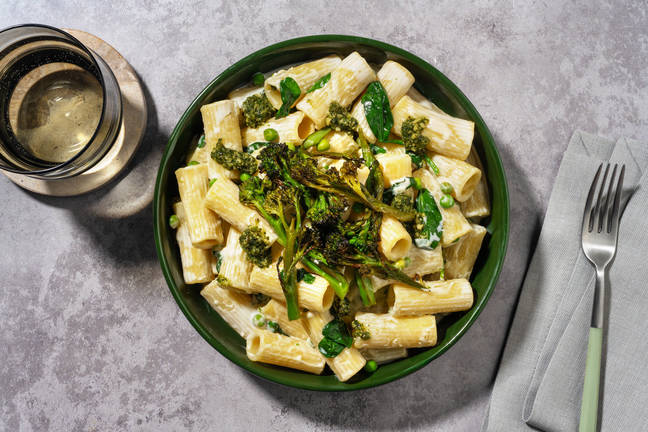 Presto Pesto Pea Rigatoni