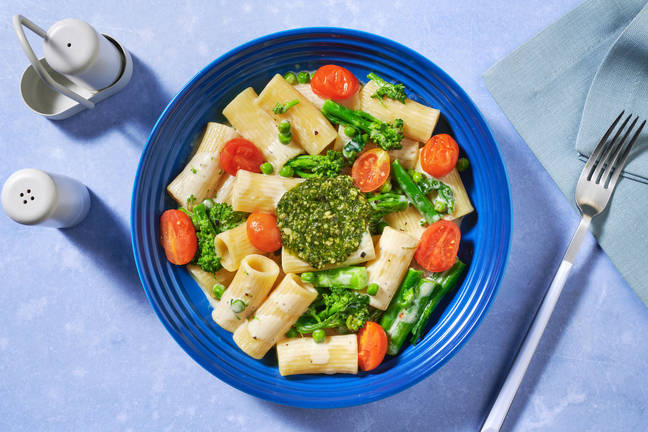 Presto Pesto Pea Rigatoni