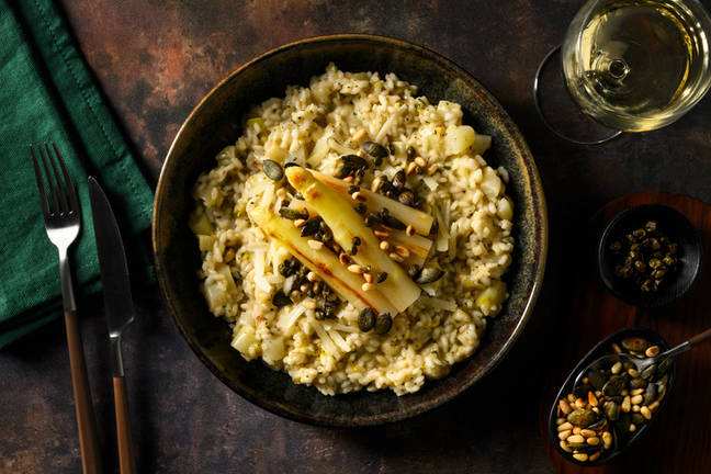 White Asparagus with Pine Nuts & Parmigiano Reggiano