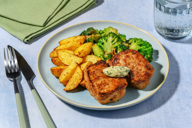 Schweinsnierstück mit Broccoligemüse