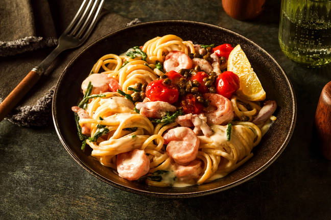 Creamy Lemon, King Prawn and Bacon Linguine