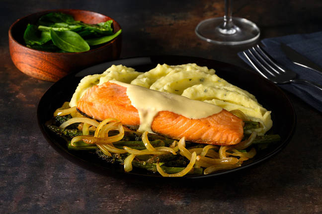 Saumon & asperges rôties en sauce hollandaise