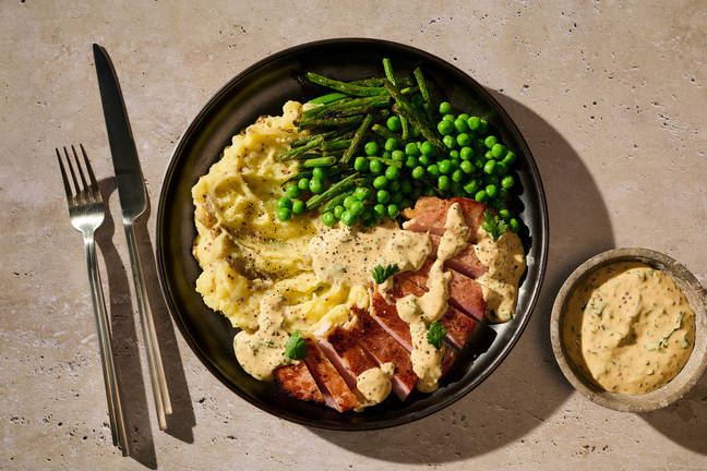 Gammon and Creamy Parsley Mustard Sauce