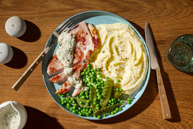 Gammon and Creamy Parsley Mustard Sauce