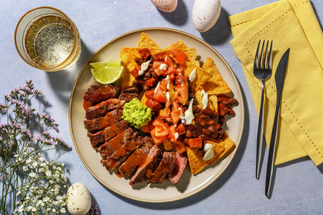 Hot Honey Butter Steak and Cheesy Chorizo Nachos