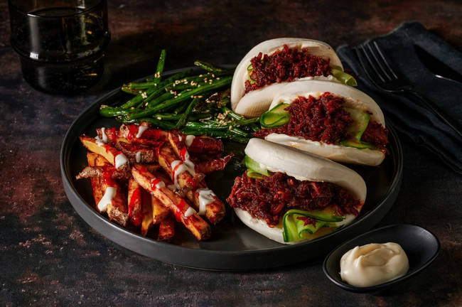 Sweet Chilli Beef and Pickled Cucumber Bao