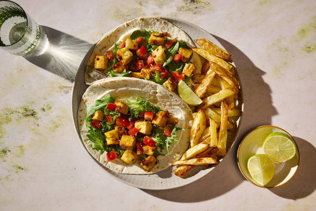 Sticky Spiced Mango Glazed Paneer Tacos