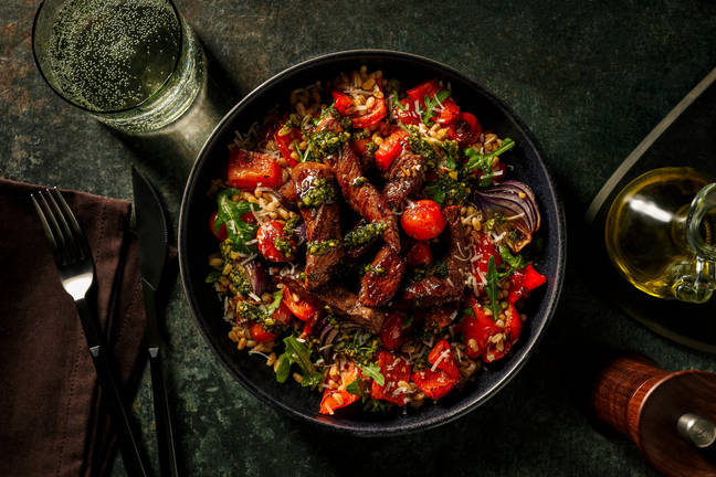 Steak Salad with Parmigiano Reggiano & Basil Crème