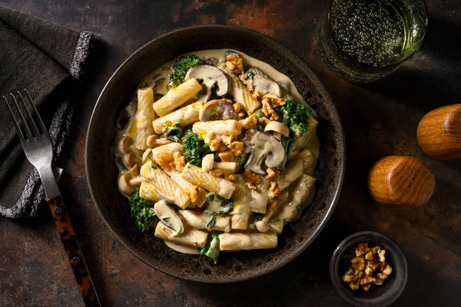 Champignons crémeux & rigatoni au bleu