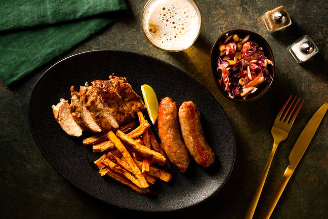 BBQ Jerk Style Chicken and Mango Glazed Sausages