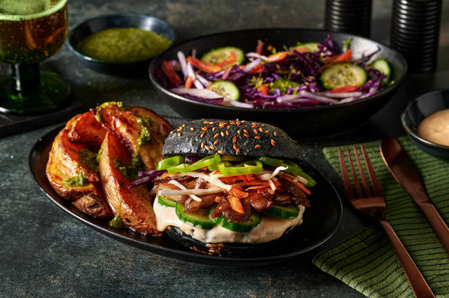 Burger tandoori aux pleurotes & chutney vert