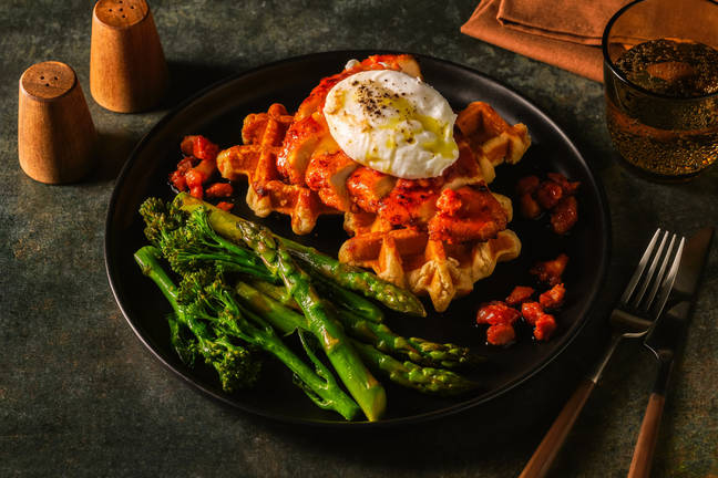 Brunch Inspired Fried Chicken, Bacon and Waffles