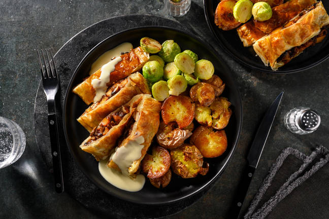 Cheesy Mushroom, Squash & Hazelnut Wellington