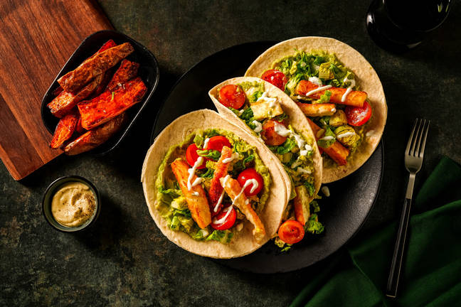 Honey Halloumi Tacos and Sweet Potato Wedges