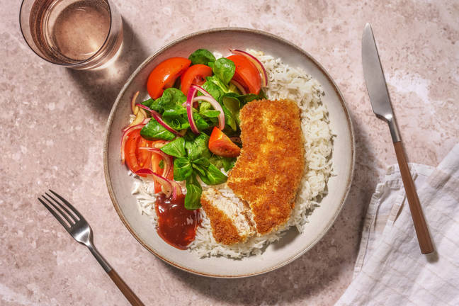 BBQ Bowl mit Schweinelachssteak Tonkatsu Art