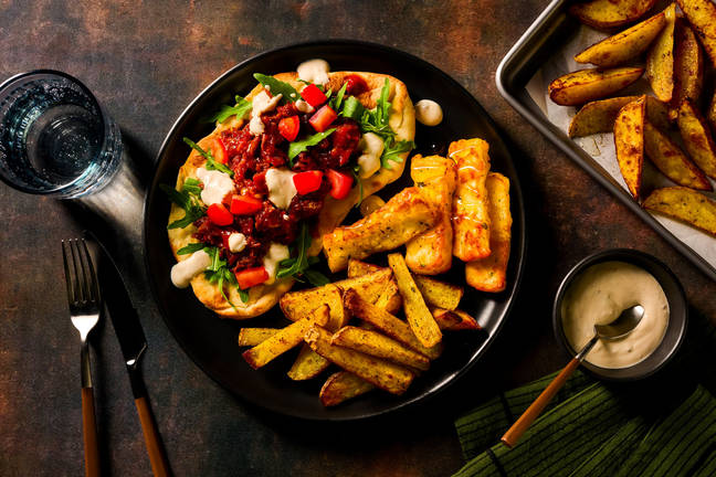 Shawarma Style Harissa Fable Mushroom Flatbreads