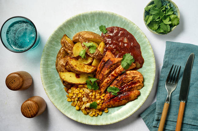 Chipotle-Honig-Pouletbrust auf Kartoffel-Pfanne