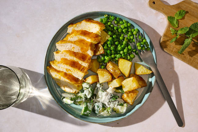 Curried Chicken Breast and Roast Potatoes