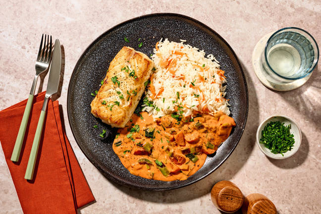 Kabeljau mit Tomaten-Sahne-Soße