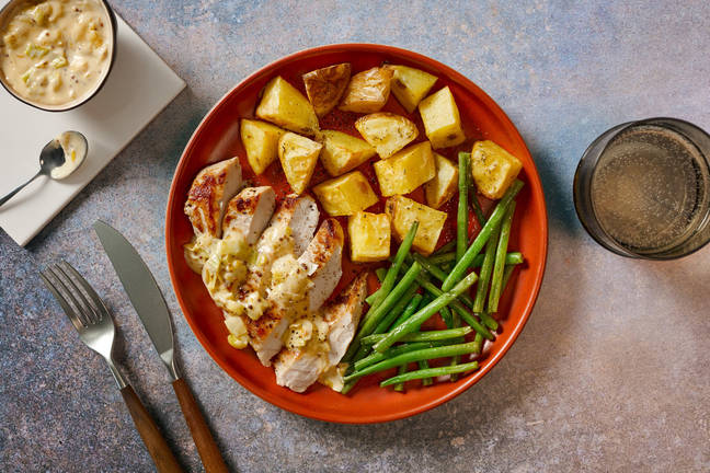 Pan-Fried Pork Steak in Creamy Mustard & Leek Sauce