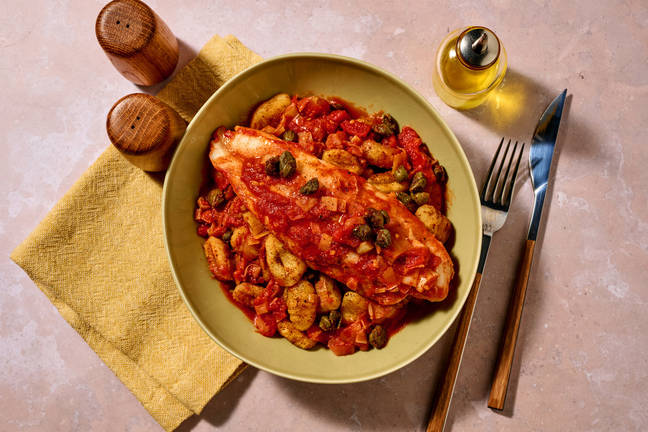 Gnocchi in Tomatensoße mit Fischfilet