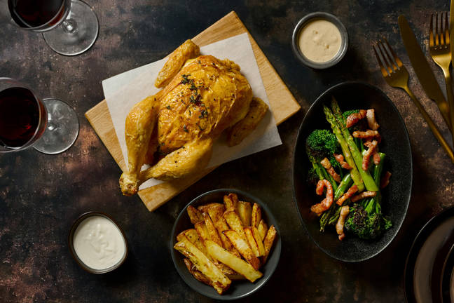 Thyme Butter Roasted Poussin and Peppercorn Sauce
