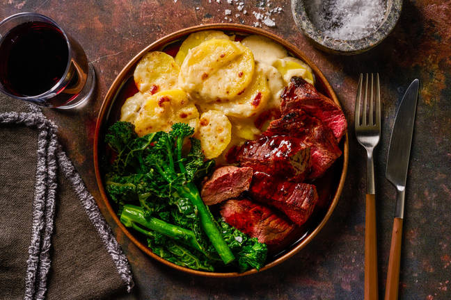 Seared Lamb Steak and Red Wine Jus