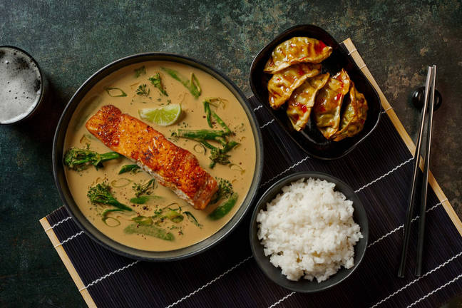 Roasted Salmon and Thai Green Style Curry 