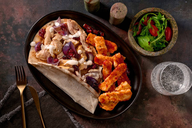 Chermoula Chicken Flatbreads and Halloumi Fries