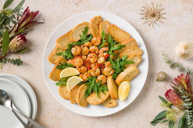 Garlic-Chilli Prawn Crostini