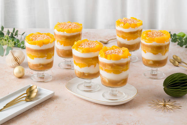 Golden Peach Brioche Trifles