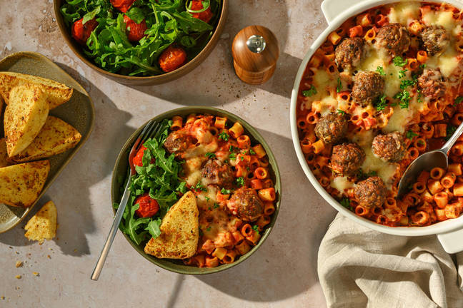 Batch Cook: Cheesy Meatball Pasta Bake