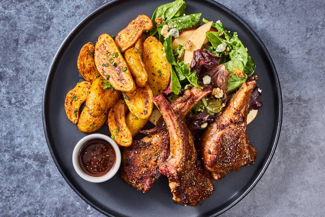 Lamb Chops au Poivre & Garlic Herb Potatoes