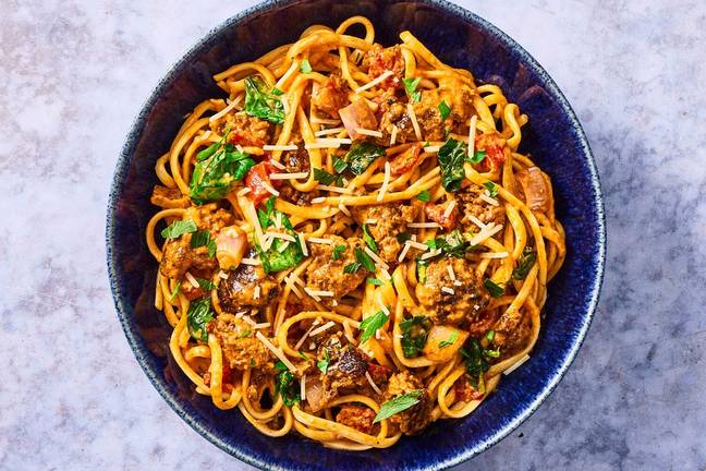 Spanish Sun-Dried Tomato and Chorizo Linguine