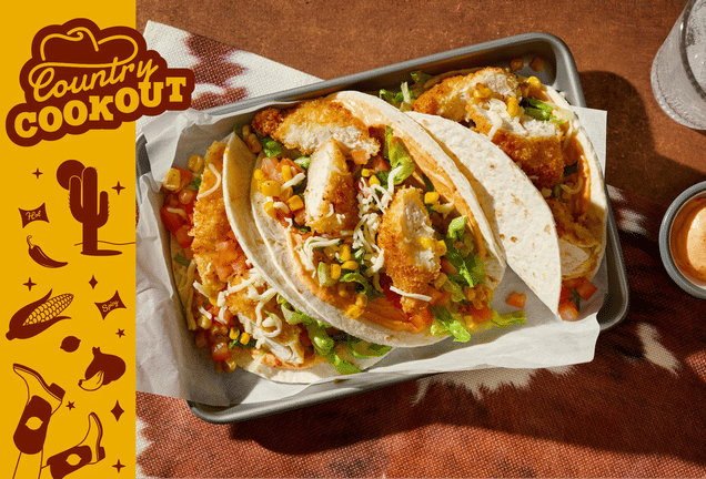 Cowboy Crumbed Tex-Mex Chicken Tacos