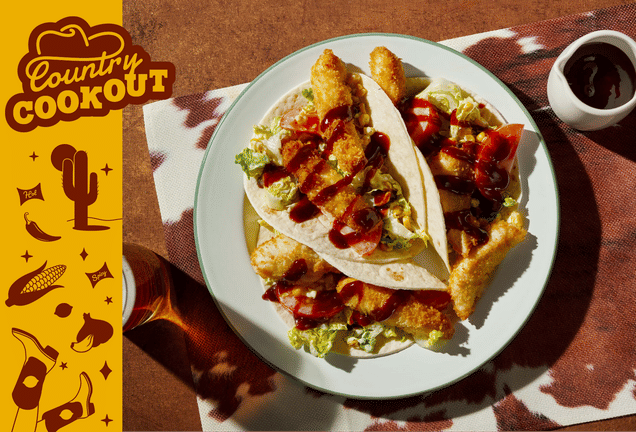 Cowboy Crumbed Chicken & Cos-Corn Tacos