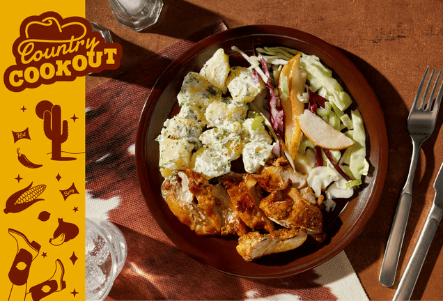 Glazed Louisiana Chicken & Creamy Potato Salad