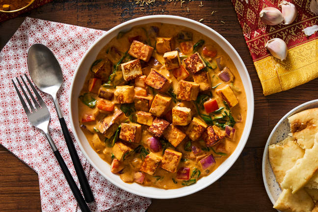 North Indian Kadai Paneer and Garlic-Butter Naan