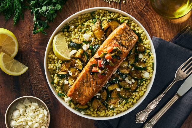 Mediterranean Za'atar Salmon and Lemony Couscous