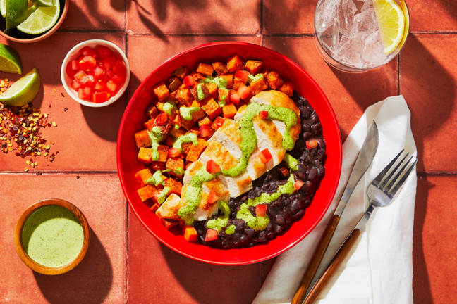 Spicy Peruvian Aji Verde Chicken Bowls