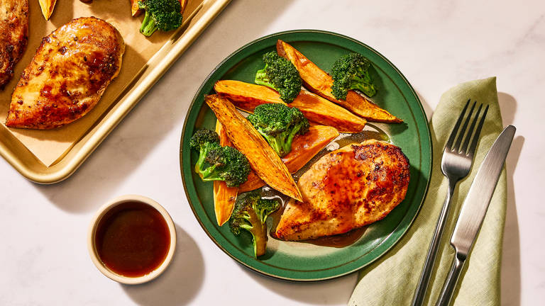 Poulet sur plaque au miso et à l'érable
