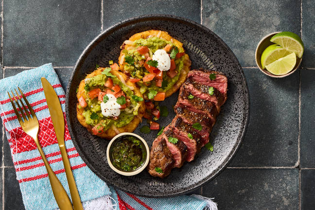 Colombian-Inspired Cheesy Sirloin Asada Arepas