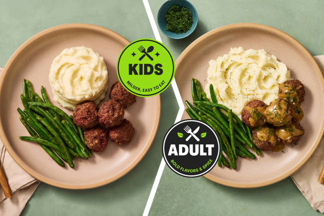 Dijon Meatballs with Garlic Mashed Potatoes