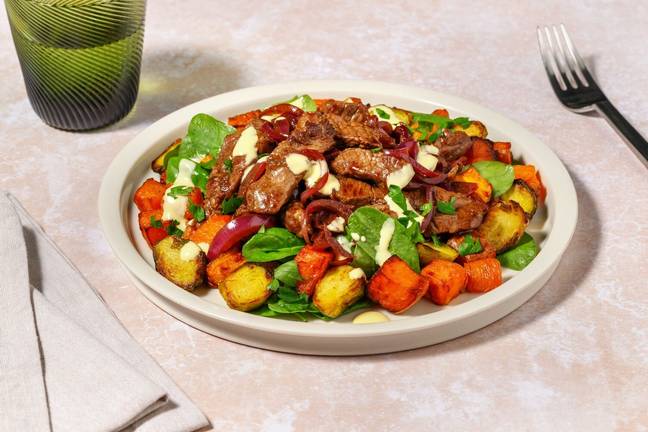Sticky Chutney Beef & Roast Veggie Medley