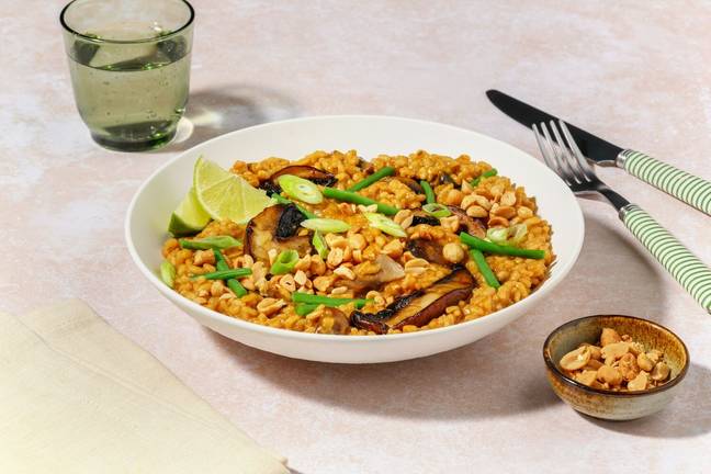 Thai-inspirert karri- og sopprisotto