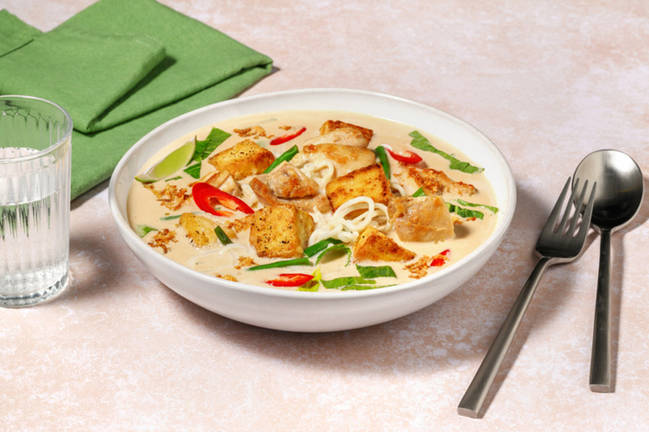 Malaysian Chicken & Tofu Laksa Noodle Soup