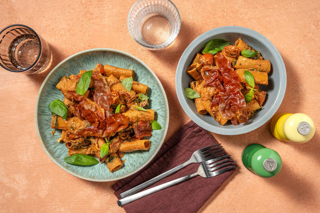 Pasta med krispig prosciutto