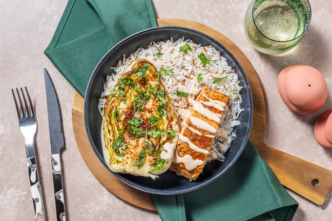 Cajunstekt öring och kokosris